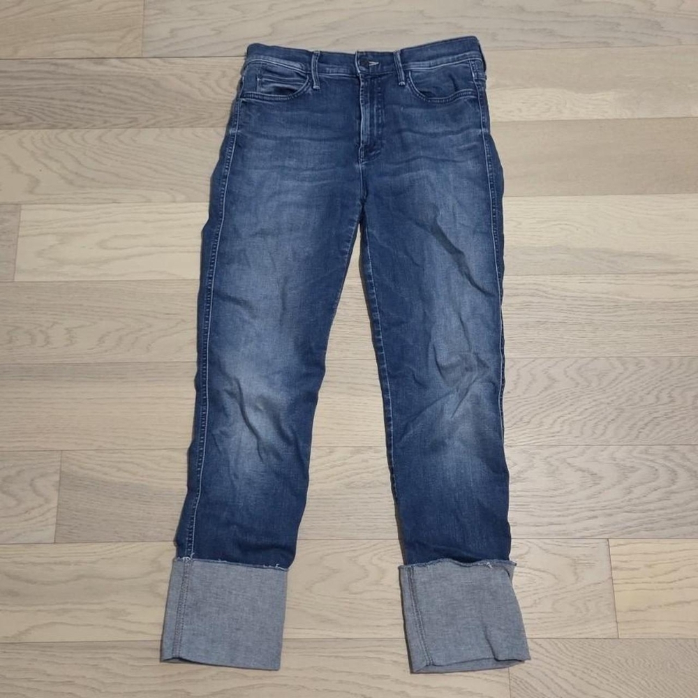 Dark Blue Women’s Cuffed Jeans